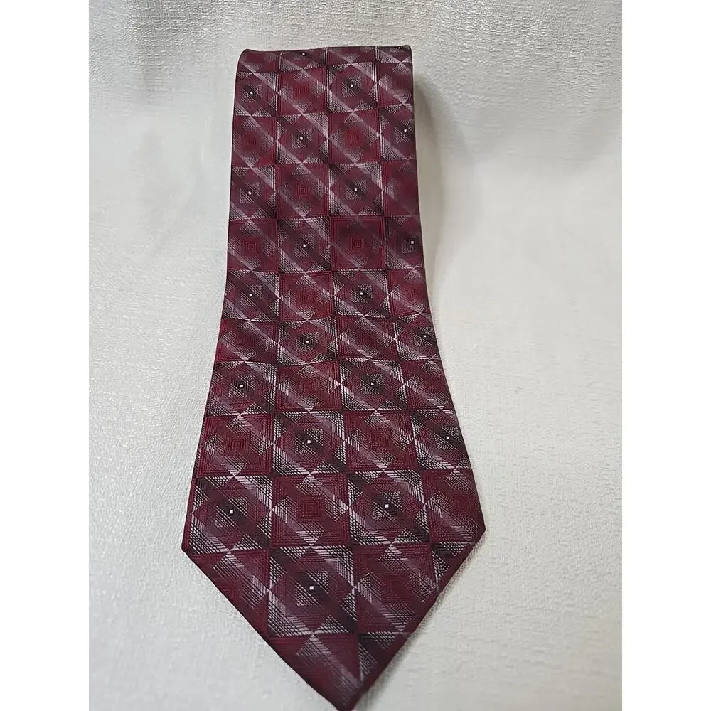 Lot of 6 Vintage Ties Designer Neckties Burgandy Collection Mallard Paisley Silk